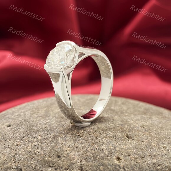 NEW Certified 2 ct. t.w. Moissanite  Floating Engagement Ring - Picture 7 of 8